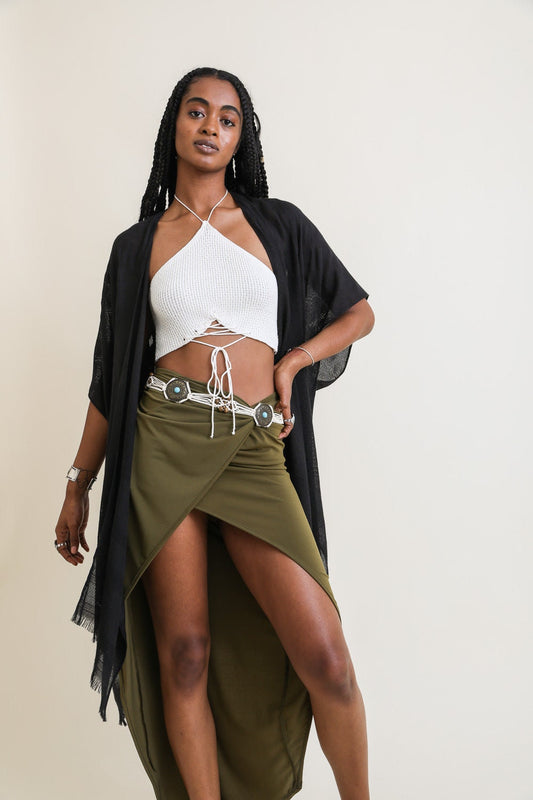 summer kimono black duster