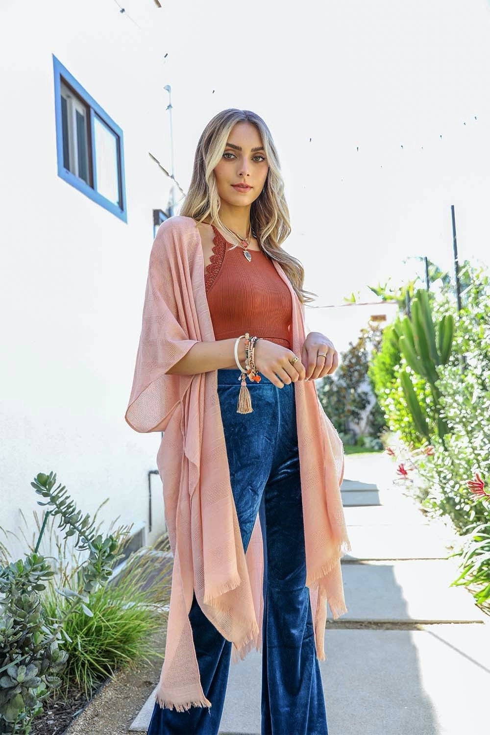 summer pink kimono