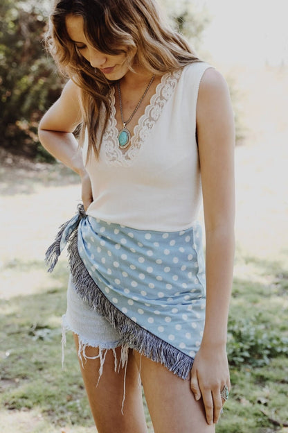 Polka Dot Triangle Scarf