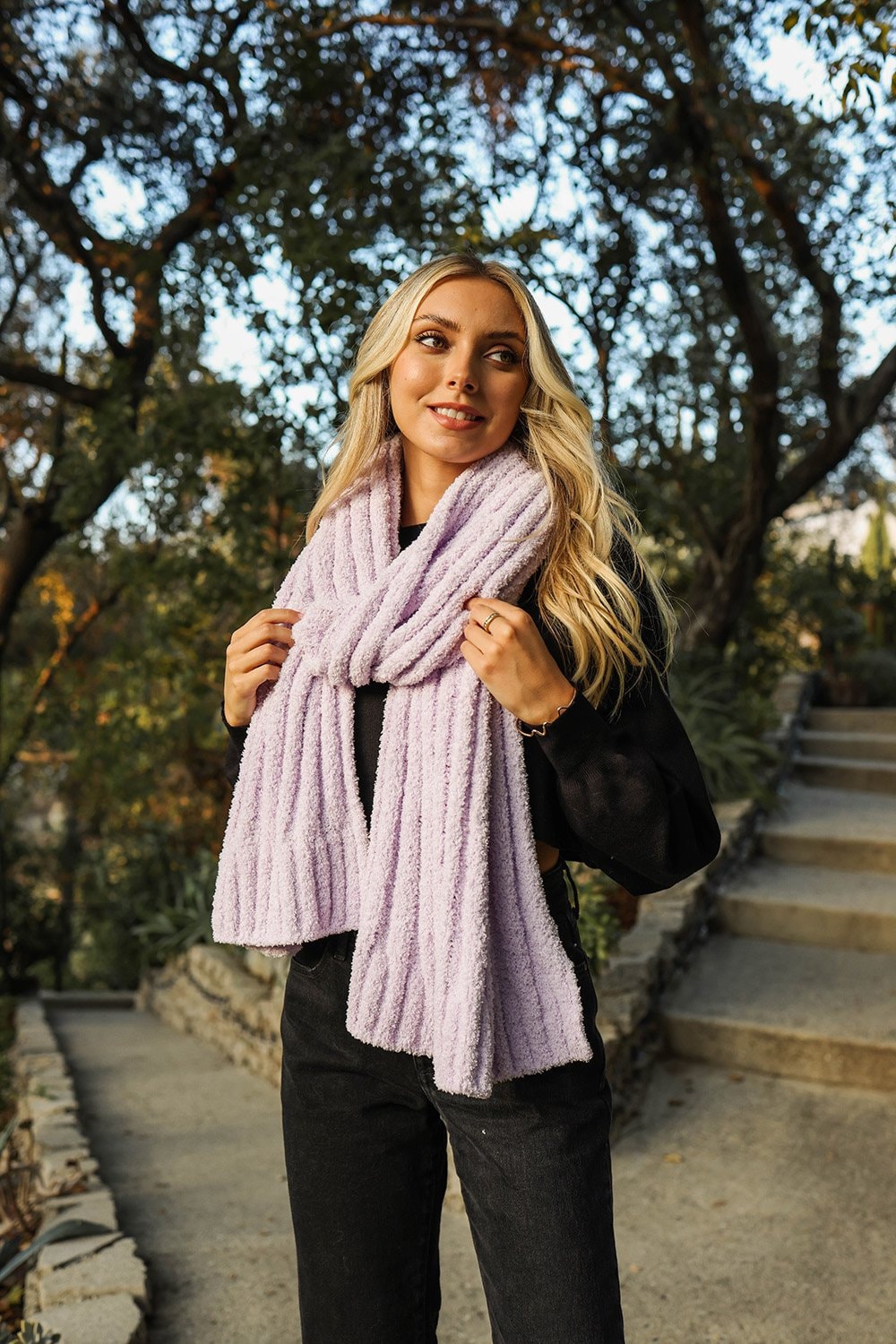 Bohemian Knit Winter Scarves Shawl for Women Soft Cozy Wrap