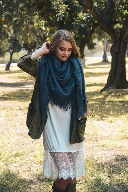 Cozy Mohair Scarves For Women, Solid Color Winter Scarf