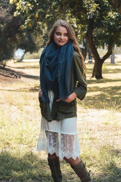 Cozy Mohair Scarves For Women, Solid Color Winter Scarf