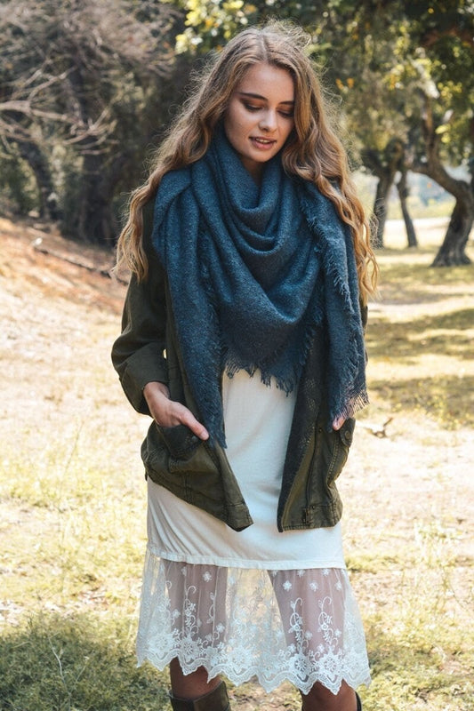 Cozy Mohair Scarves For Women, Solid Color Winter Scarf