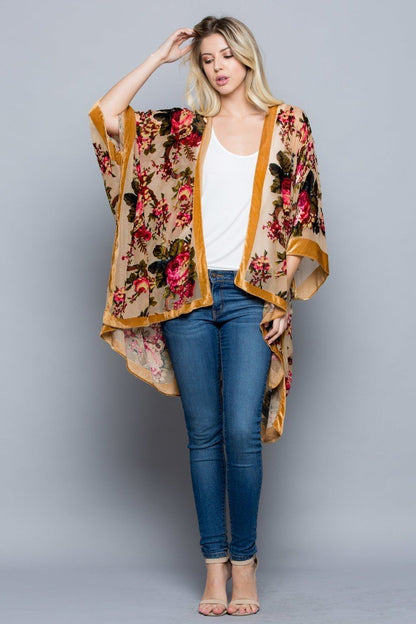 Autumn Velvet Burnout Kimono