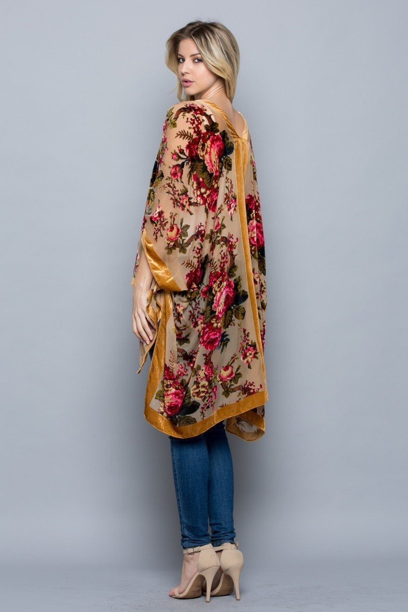 Autumn Velvet Burnout Kimono