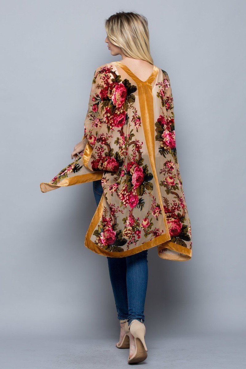Autumn Velvet Burnout Kimono