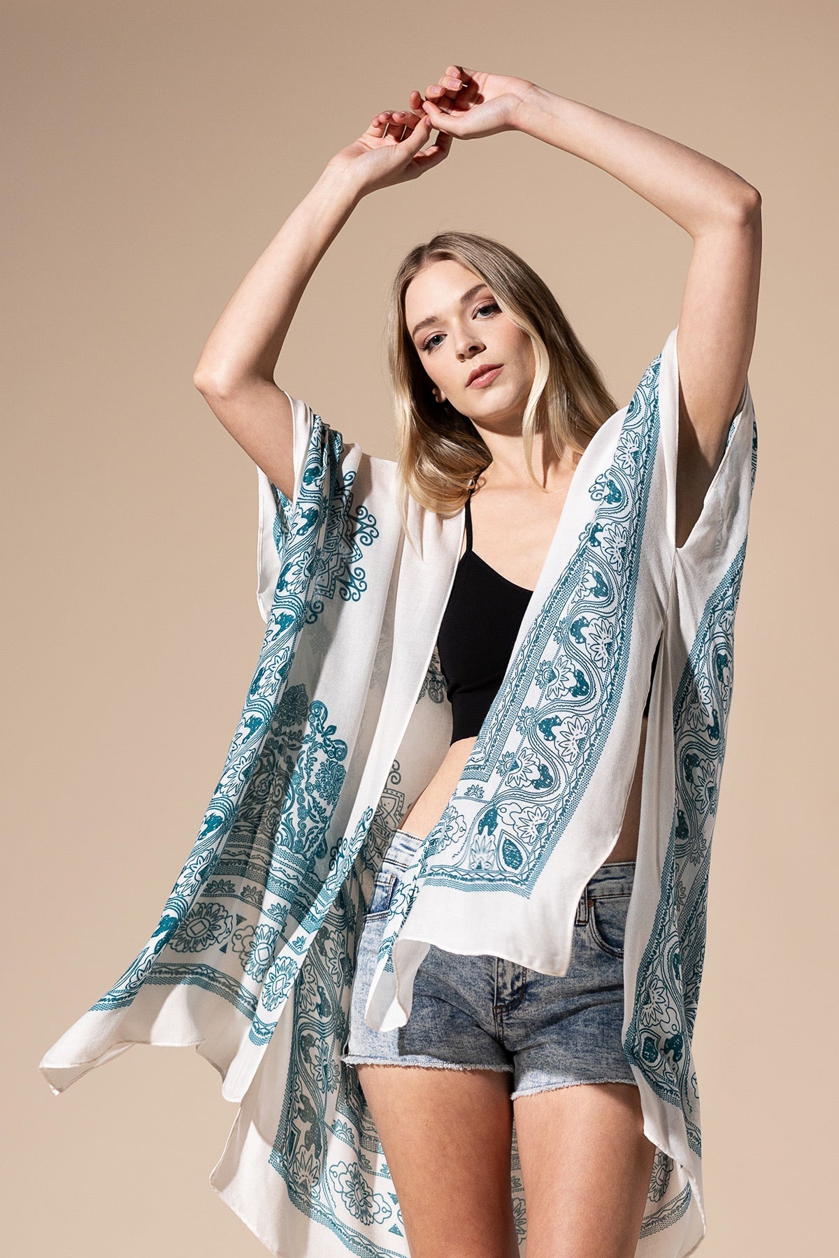 mandala print kimono
