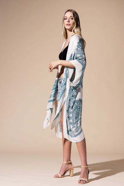 mandala print kimono