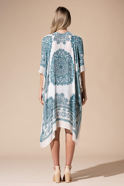 mandala print kimono