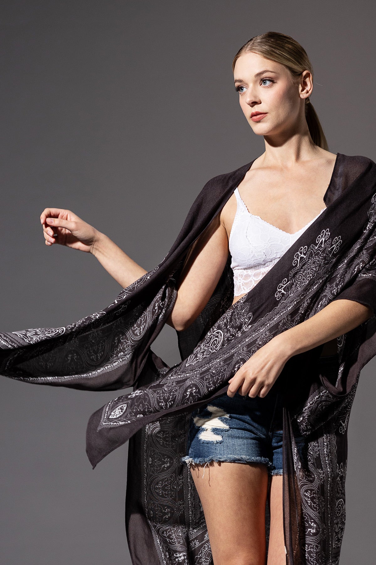 mandala print kimono