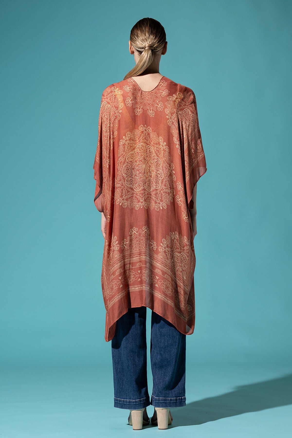 mandala print kimono