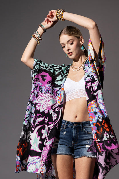 Black Aztec Kimono Duster