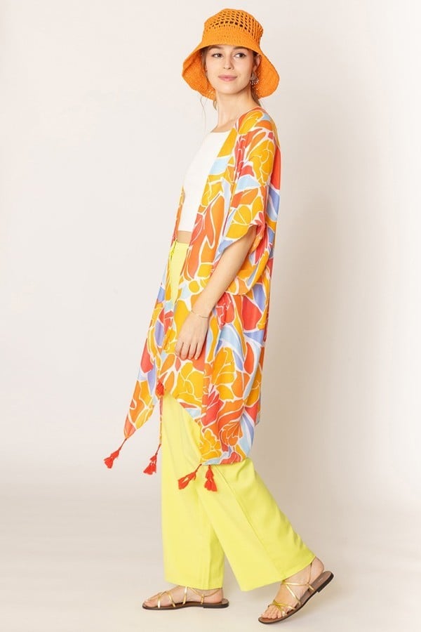 Bright Up My Day Kimono with Tassel