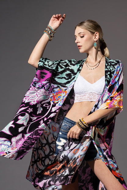 Black Aztec Kimono Duster
