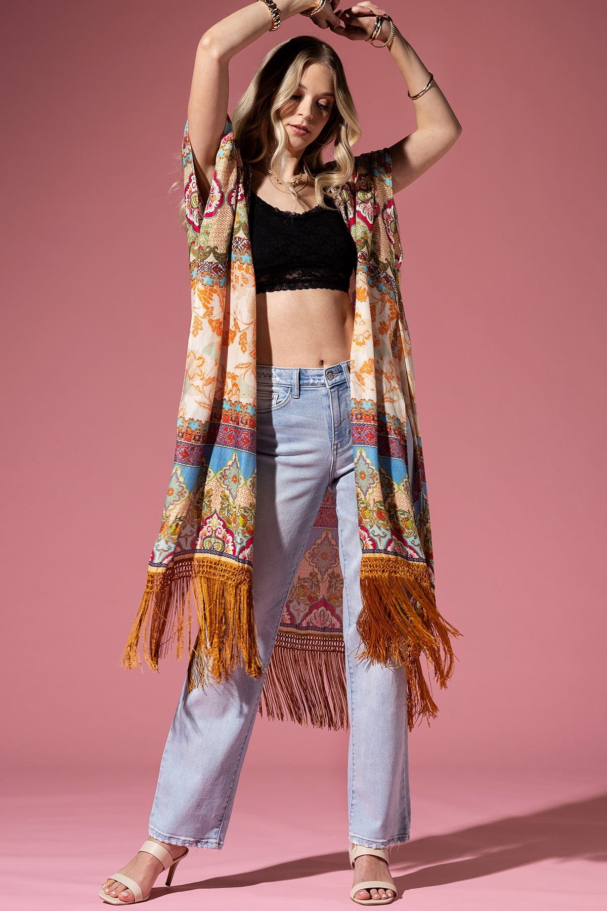 Golden Tassel Kimono Cardigan