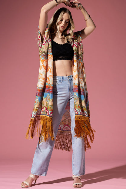 Golden Tassel Kimono Cardigan
