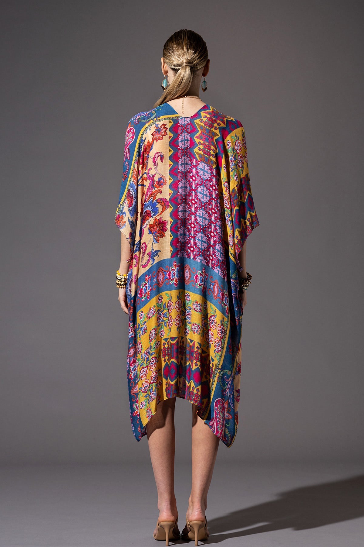 Bohemian Kimono in Indigo Blue & Purple Pink Color