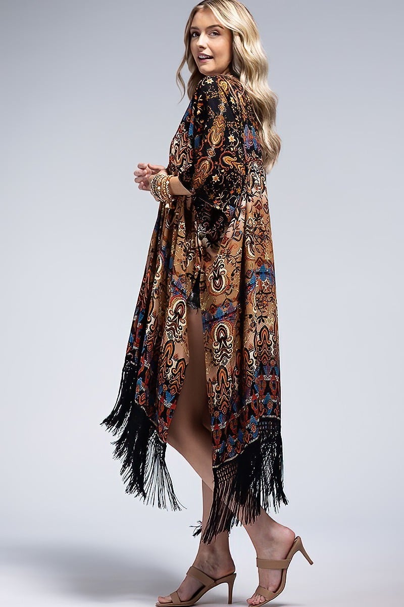 Paisley Boho Tassel Kimono
