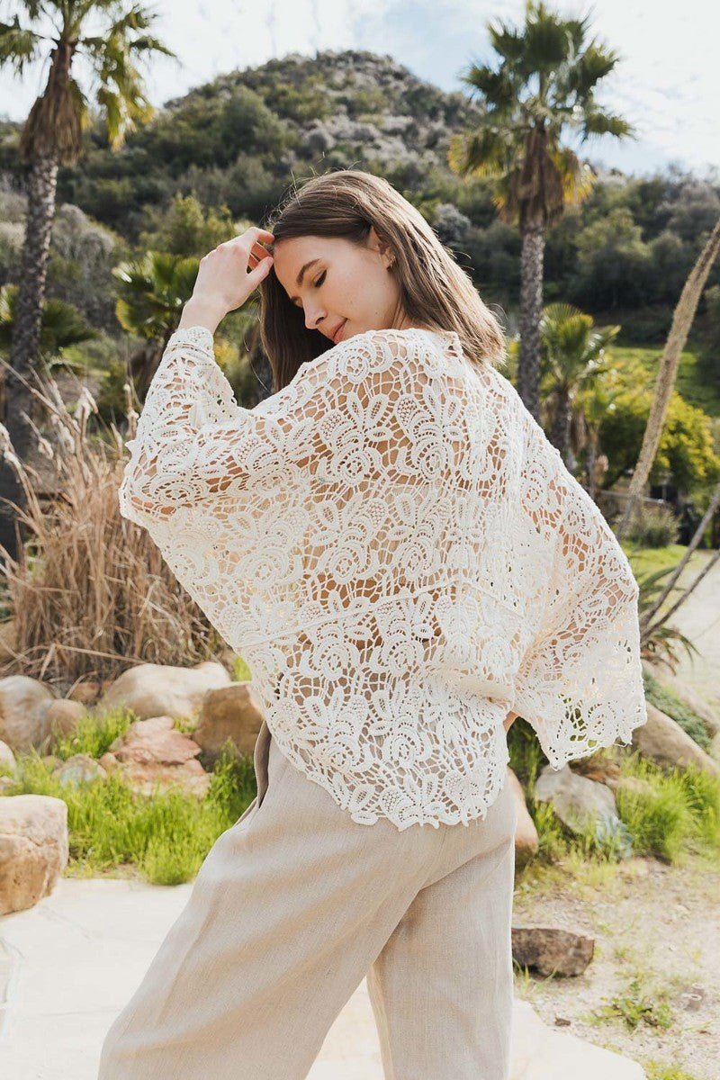Natural Lace Kimono Wrap