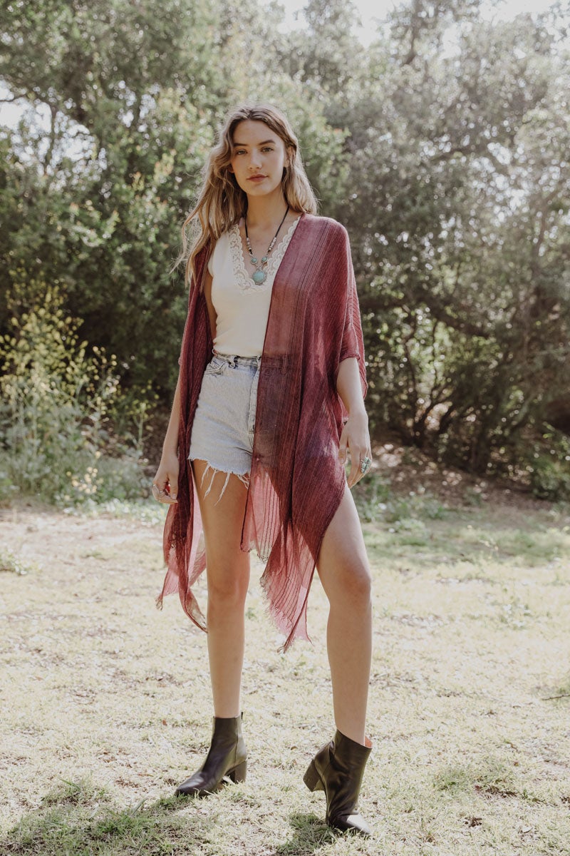 Plum Kimono Duster