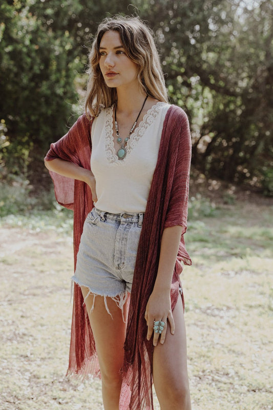 Plum Kimono Duster
