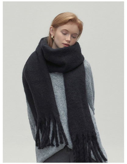 Black Mohair Winter Scarves