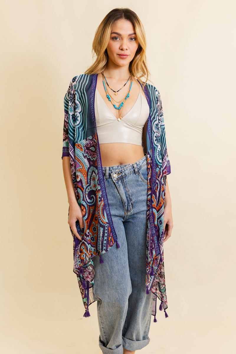 Paisley Boho Kimono Duster