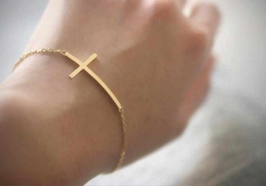 Sideways Cross Bracelet - Bean Concept - Etsy