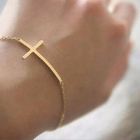 Sideways Cross Bracelet - Bean Concept - Etsy