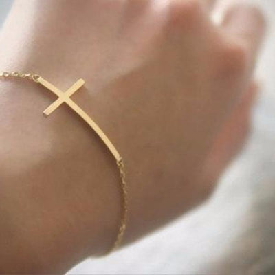 Sideways Cross Bracelet - Bean Concept - Etsy