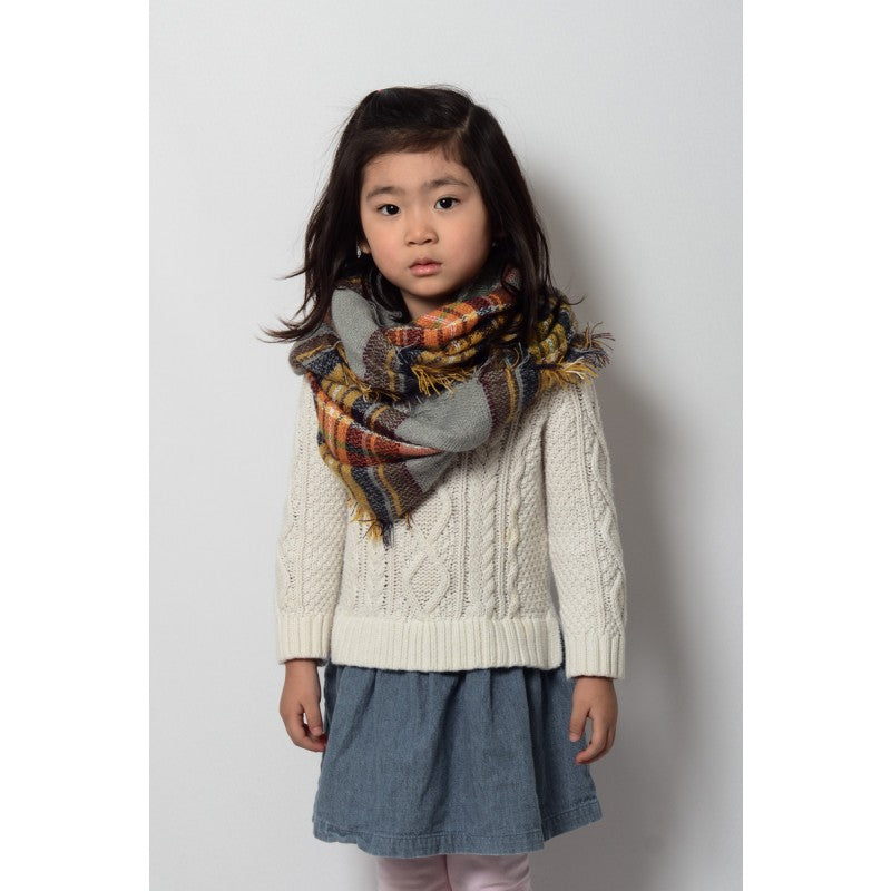 Kids Plaid Blanket Infinity Scarf - Khaki Red - Bean Concept - Etsy