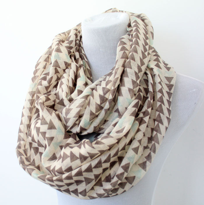 Boho Arrow Print Infinity Scarf - Bean Concept - Etsy