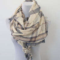 Plaid Classic Multihued Plaid Scarf with Baby Fringes - Bean Concept - Etsy