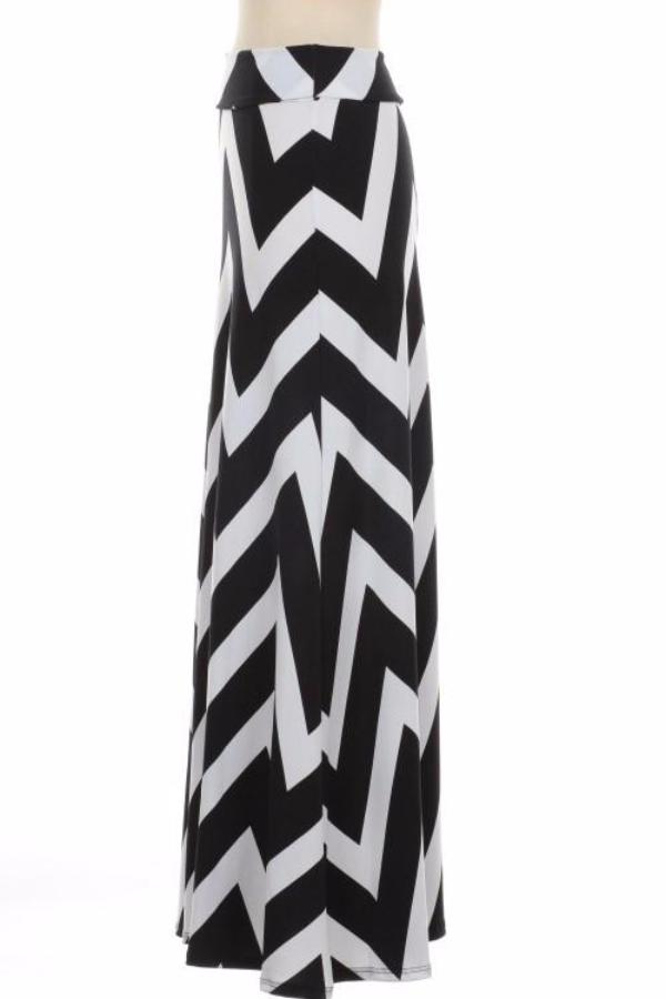 Chevron Maxi Skirt - Bean Concept - Etsy