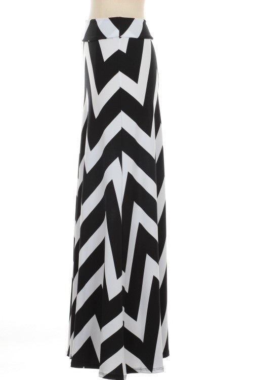 Khaki Chevron Maxi Skirt - Bean Concept - Etsy