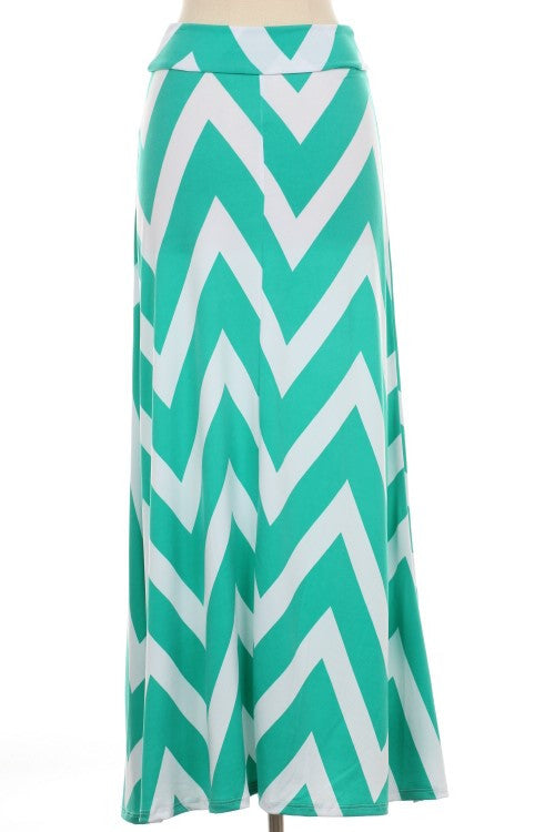 Khaki Chevron Maxi Skirt - Bean Concept - Etsy