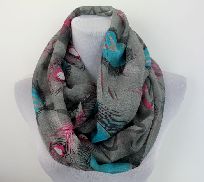 Peacock Feather Infinity Scarf - Bean Concept - Etsy