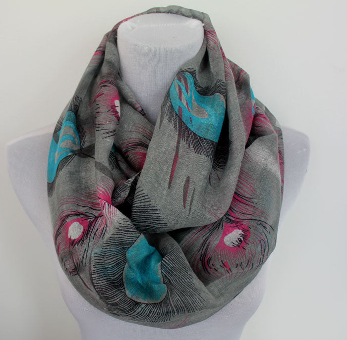 Peacock Feather Infinity Scarf - Bean Concept - Etsy