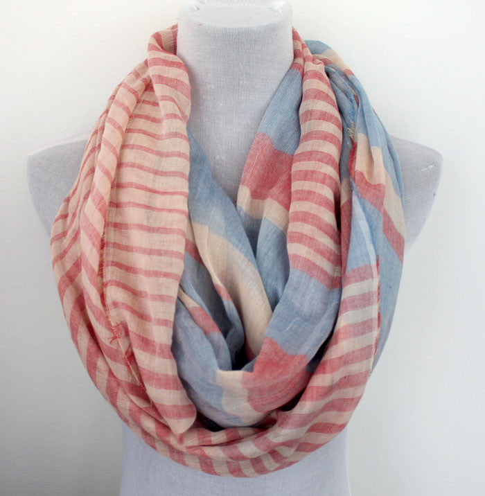 Color Block Stripes Infinity Scarf - Bean Concept - Etsy