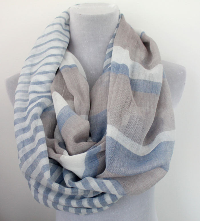 Color Block Stripes Infinity Scarf - Bean Concept - Etsy