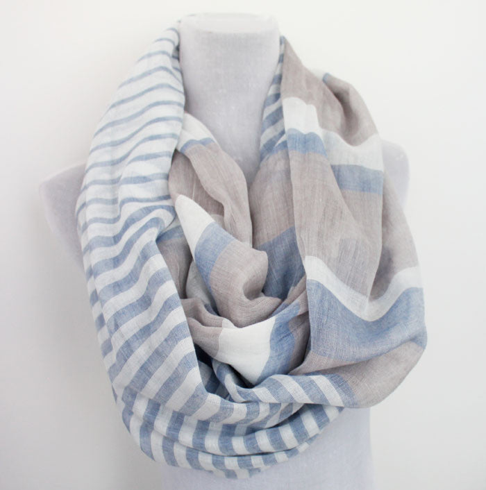 Color Block Stripes Infinity Scarf - Bean Concept - Etsy