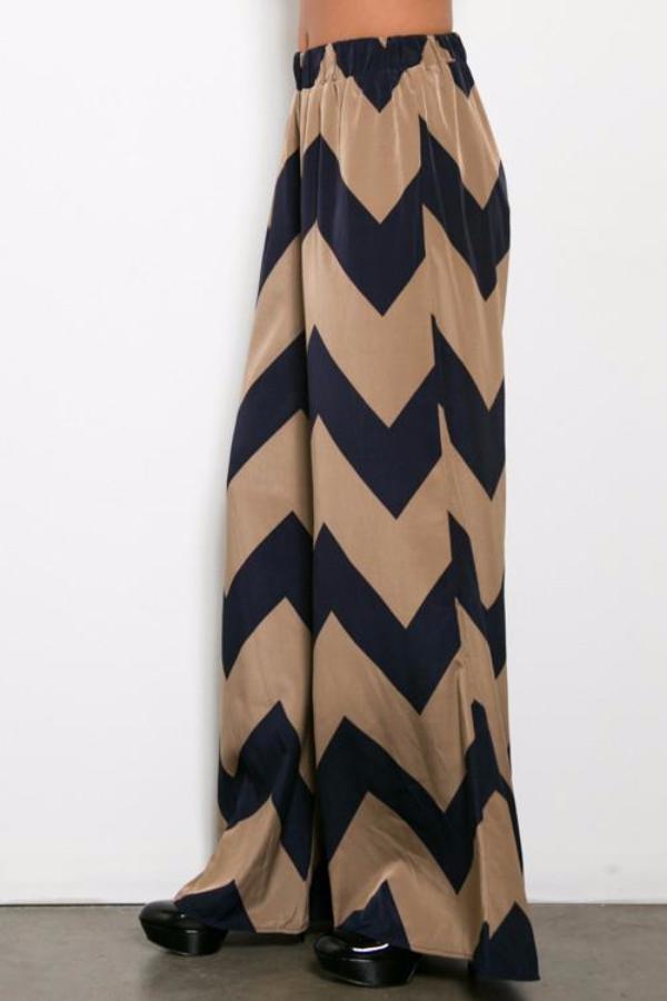 Flare Chevron Print Pants - Bean Concept - Etsy
