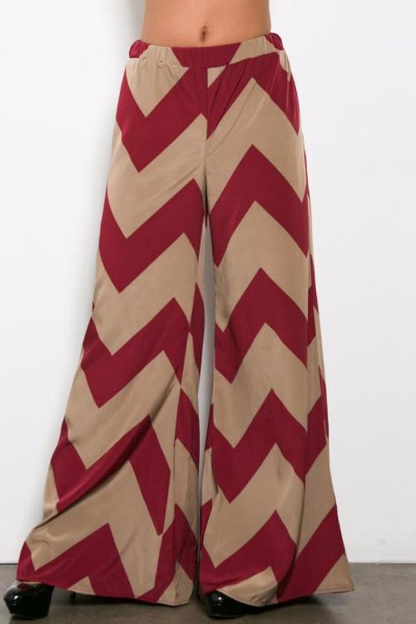 Flare Chevron Print Pants - Bean Concept - Etsy