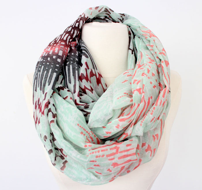 Mint Aztec Infinity Scarf - Bean Concept - Etsy