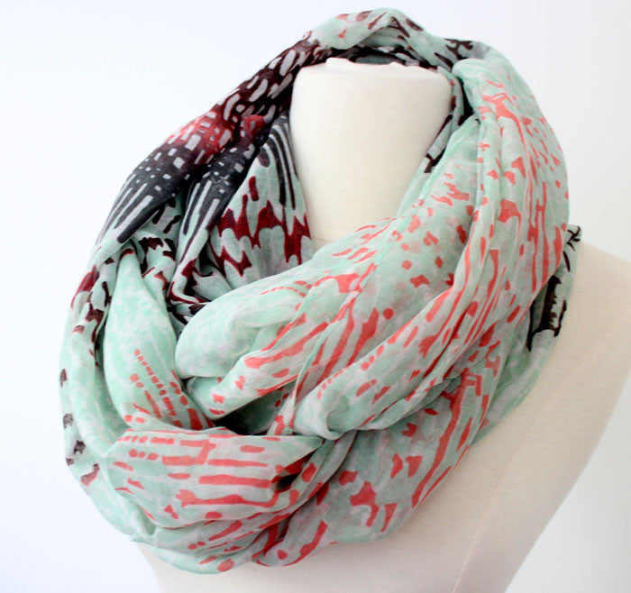 Mint Aztec Infinity Scarf - Bean Concept - Etsy