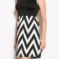 Black and White Chevron Short Dress - Bean Concept - Etsy