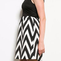 Black and White Chevron Short Dress - Bean Concept - Etsy