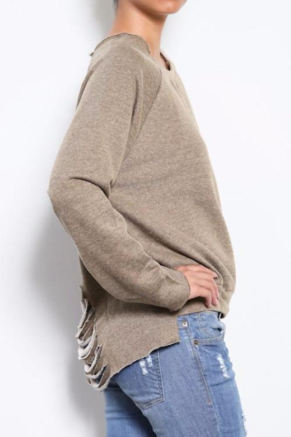 Gray Cutout Back Sweatshirt - Bean Concept - Etsy