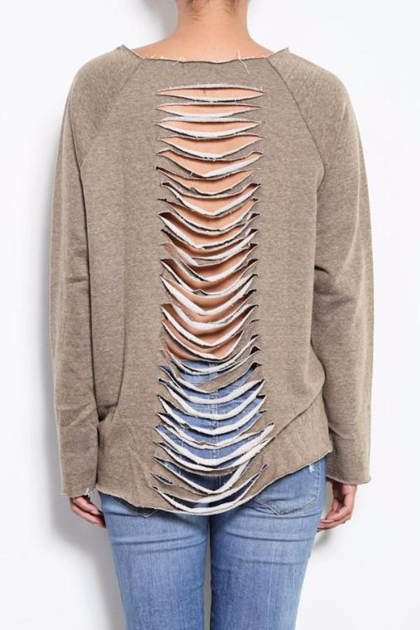 Gray Cutout Back Sweatshirt - Bean Concept - Etsy