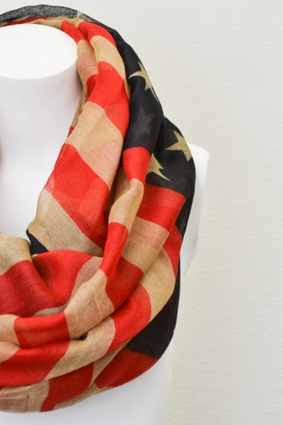 Vintage American Flag Infinity Scarf - Bean Concept - Etsy
